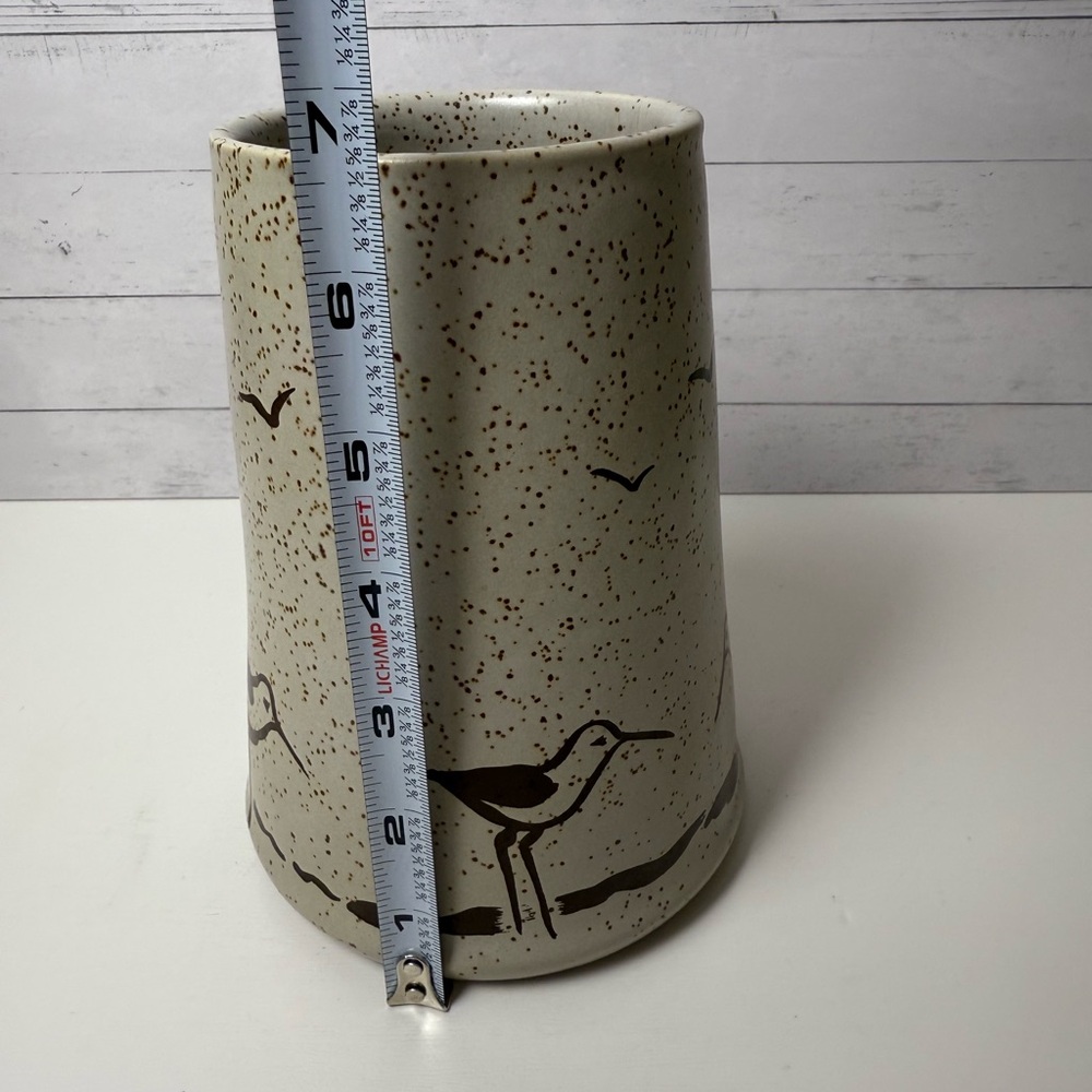 Sanibel Pottery Seagull Vase Sea Gull Birds Speckled Florida Island Vintage 1984 - Picture 7 of 9